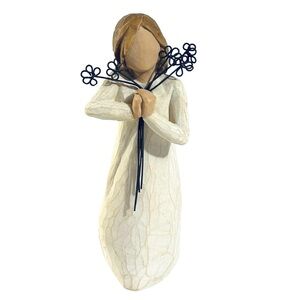 Willow Tree Friendship Figurine Lady Holding Flowers Collectible 5.25”